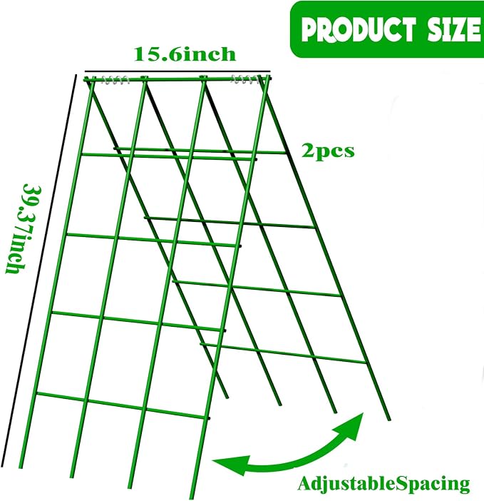 Heavy Duty Cucumber Trellis,2 Pack,No AssemblyGarden Trellis for Climbing Plants Outdoor,Cucumber Trellis, A-Frame Vegetable Frame,Vegetables Peas Beans Squash Cucumber