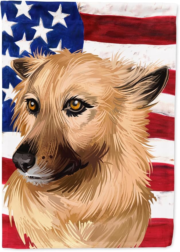 Caroline's Treasures CK6531GF Garafian Shepherd Dog American Flag Garden Flag Mailbox Flag Decorative Yard Flag Banner Outside Patio Artwork Yard Flower Beds, Garden Size, Multicolor