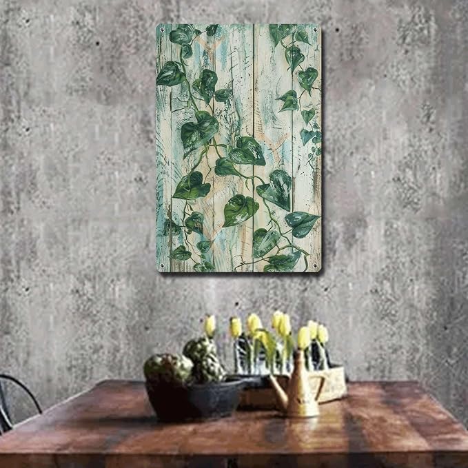 Metal Sign Tin Sign Vintage Wall Art Rustic Trail Pothos Tin Sign for Vintage Paintings Shabby Chic Decor and Easy Installation Funny Garden Signs for Home Decor 8×12 Inches