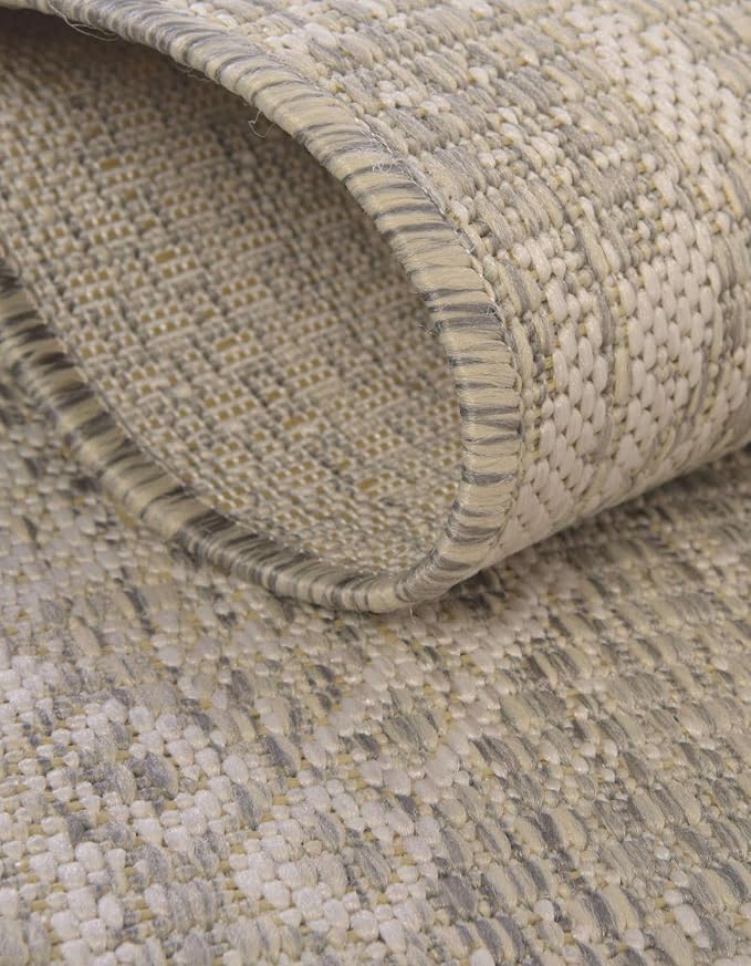 Unique Loom Outdoor Bohemian Collection Area Rug - Anthro (3' 3" x 14' 1" Runner, Gray/ Ivory)