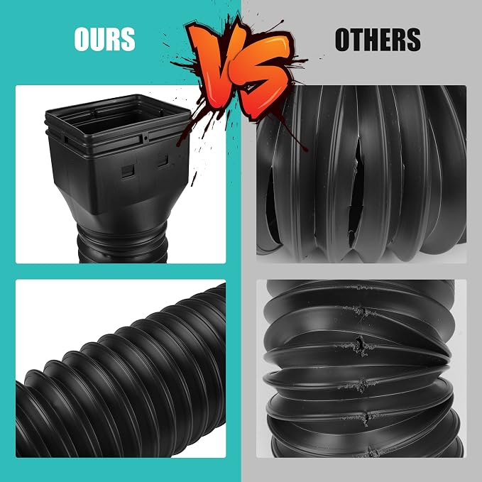 3 Pack Rain Gutter Downspout Extensions Flexible,Downspout Diverter Extendable From 21" To 58". Downspout Extender Is Suitable For Most Drain Pipe (Black)