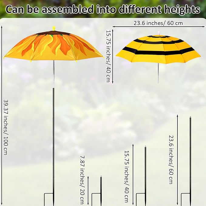 Plant Umbrellas for Outdoor Plants, Large Garden Plant Umbrella Shade Upgraded Adjustable Angle Height for Potted Plants Garden Beds