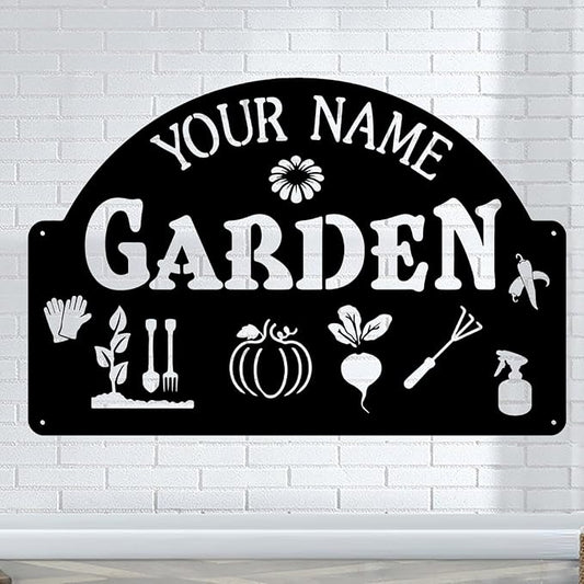 CFC0121330 Garden logo, personalized metal logo, for personalized, customized name mural garden logos, for outdoor plaque for mothers and grandma, the big logo of the exclusive vegetable garden