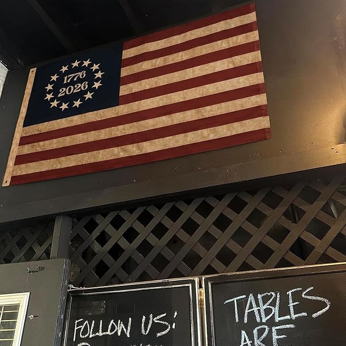 Bradford Vintage 1776 2026 Betsy Ross Flags 3x5 ft Embroidered 250th Anniversary American USA Flag Outdoor Embroidered 13 Colonies US 2026 American Flag Heavy Duty for Outside with 2 Brass Grommets