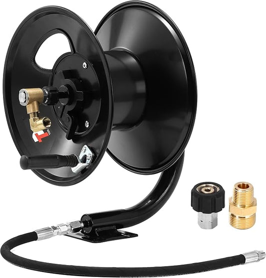 Tool Daily Pressure Washer Hose Reel, 100 FT Heavy Duty Steel Hose Reel for Power Washer