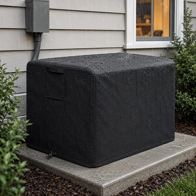 Universal Waterproof Generator Cover, 32x24x24 inch 600D Thick Oxford Fabric Outdoor Dust Snow Rain UV Proof Full Wrap Protective Cover for most Generator, Black
