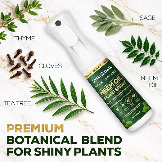 Neem Oil Spray for Plants Botanical Blend Premium Continuous Sprayer – Plant Wash with Natural Essential Oils, Ready-to-Use Plant Mister Spray for Gardens, Houseplants, Indoor & Outdoor – 10 oz