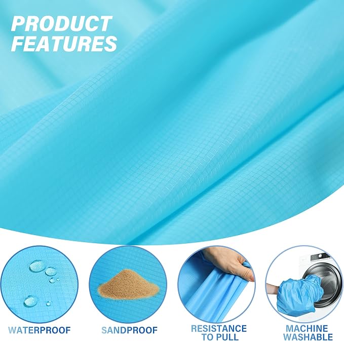 Famstar Beach Blanket Oversized Extra Large 78"X81"/10'X9',Waterproof Sandproof Beach Blanket 2-8 Adults Lightweight Durable for Travel Camping Hiking Picnic