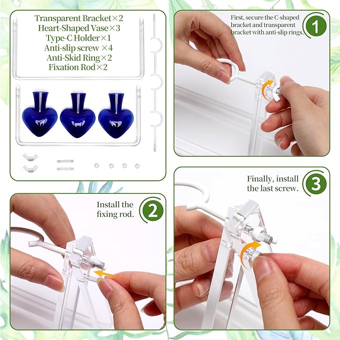 Clear Plant Terrarium Propagation Stations with Acrylic Stand | Birthday Gifts for Women Office Home Decor
