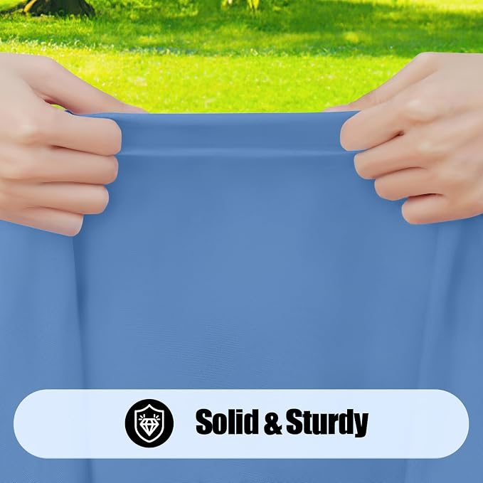 Smiry 6 Pack Rectangle Picnic Table Cloth, Waterproof Elastic Fitted Tablecloths, Washable Polyester Rectangular Patio Table Cover for Camping, Indoor and Outdoor (Stone Blue, 30"x96")
