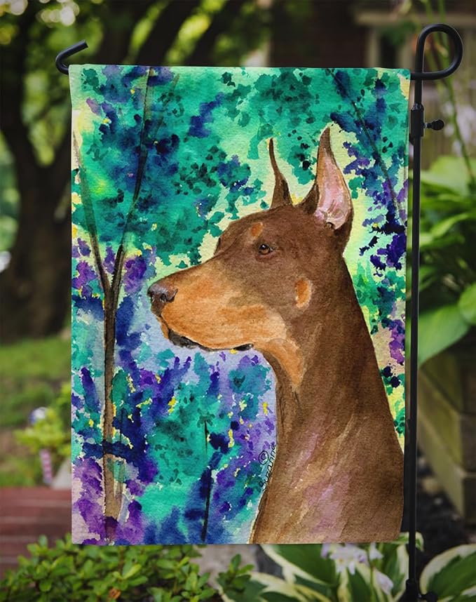 Caroline's Treasures SS8457GF Doberman Garden Flag Mailbox Flag Decorative Yard Flag Banner Outside Patio Artwork Yard Flower Beds, Garden Size, Multicolor