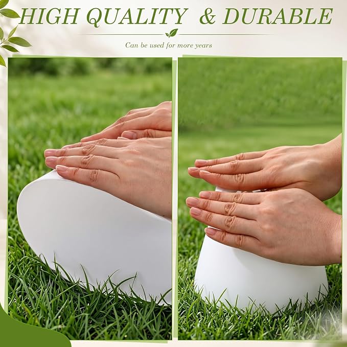 Yinder 32 Pcs 6 Inch Nursery Pots Flower Pots White Plastic Plant Pot Seed Starting with Saucers and Drainage Holes Plant Container for Herbs Houseplants Seeding Nursery Flowers