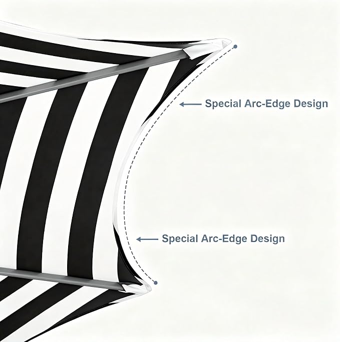 Tempera Patio Umbrellas Arc Edge Outdoor Table Market Umbrellas with Crank & Pust Button Tilt|Auto-Tilt, 8 Steel Ribs, High Color-Fastness Canopy
