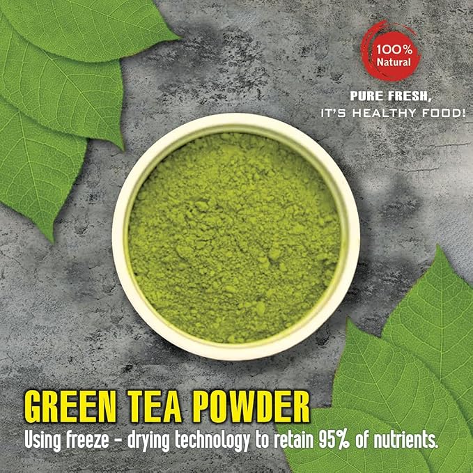 GREEN TEA POWDER 2.47 oz (70g) VIETFARMFOOD: Pure freeze-dried fruit powder, made from real fruit with no added sugar - Perfect for daily nutrition to keep your body full of vitality.
