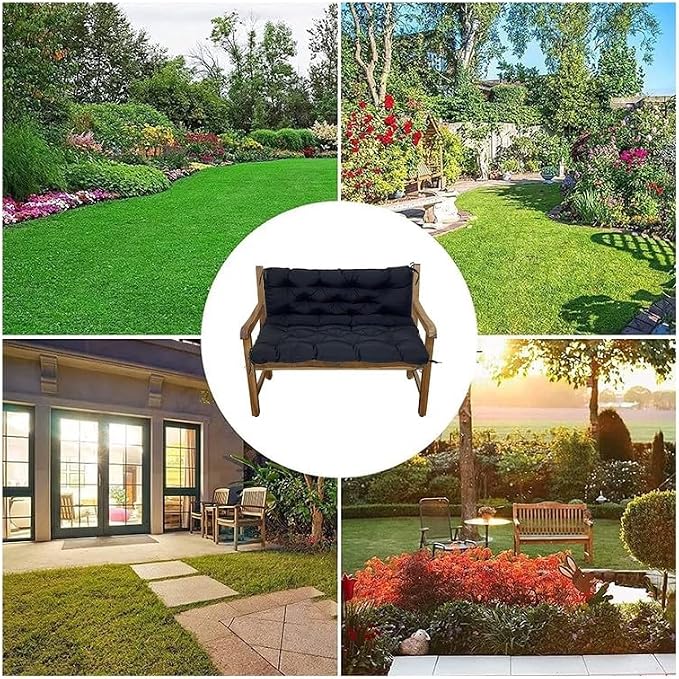 Swing Cushion Replacement Outdoor Porch Waterproof Bench Cushion 2-3 Seater Washable Bench Replacement Cushions for Outdoor Patio Porch Swing Cushions