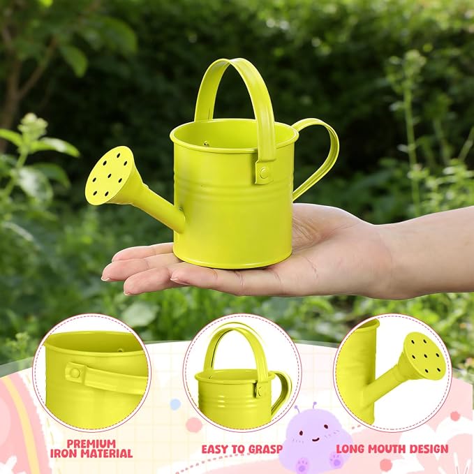 TOYANDONA 5pcs Mini Watering Cans - Small Watering Cans Garden Metal Iron Water Pot for Plants Flowers Bonsai Indoor Outdoor Garden (Random Color)