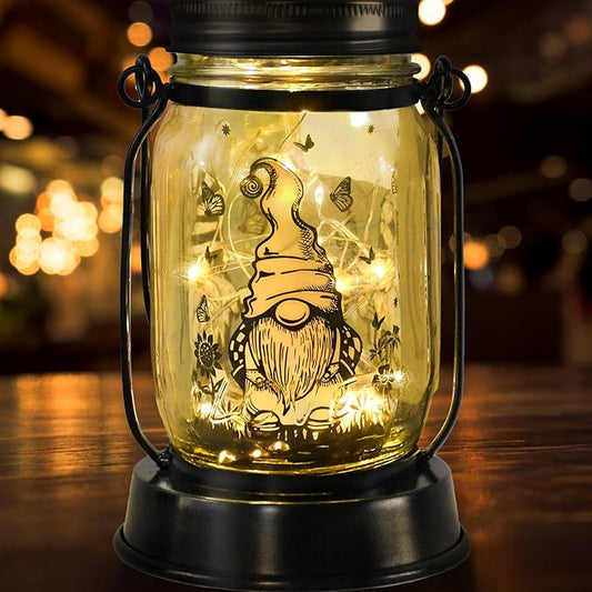 kyoryuger Gnome Gifts for Women/Men Gnome Lovers Solar Lantern Mom Birthday, Mothers Day, Dwarf Solar Funny Garden Decoration Outside for Yard, Patio,Backyard,Porch, Torches