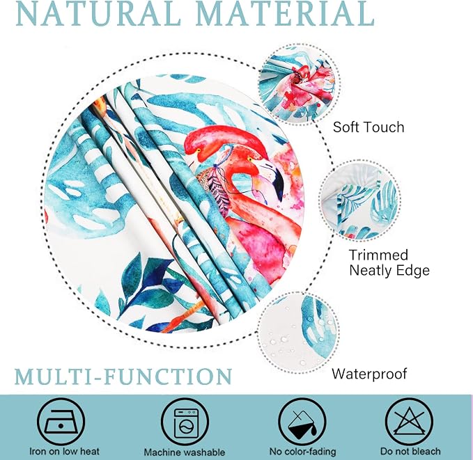 Outdoor Tablecloth with Umbrella Hole and Zipper, Rectangle Patio Table Covers for Spring/Summer, Machine Washable Outdoor Picnic Table Cloth (Flamingo, 60" × 120" Rectangular)