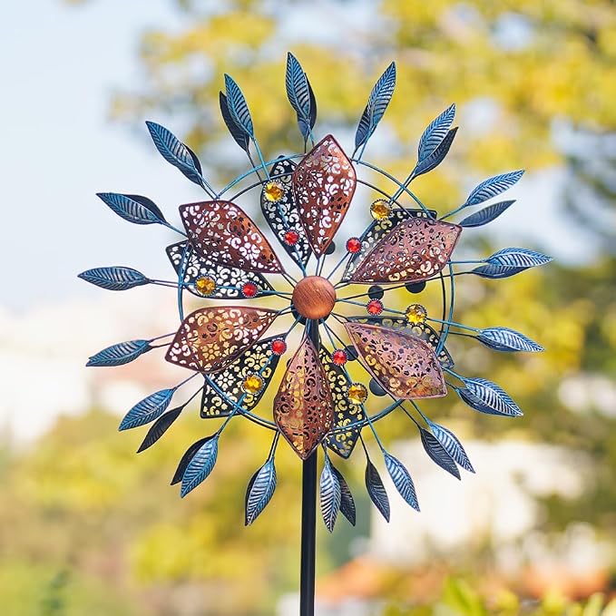 Stargarden Large Wind Spinners Outdoor, 23 Inch Metal Wind Spinner | Double Kinetic Wind Sculptures & Spinners, Waterproof Pinwheels Outdoor Decoration for Patio, Lawn, Garden, Porch Decor