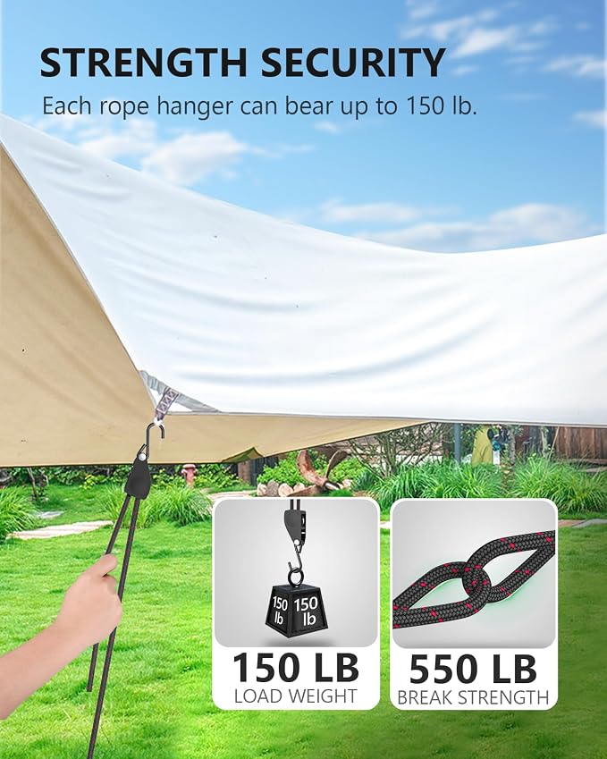 Kayak Tie Down Straps Ratchet, Kayak Straps for Secure Canoe to Roof Racks, Hiking Camping, Boating & Water Activities, Heavy Duty Ratchet Pulley Rope Hanger Kayak Accessories 2-Pack 1/4" 12FT