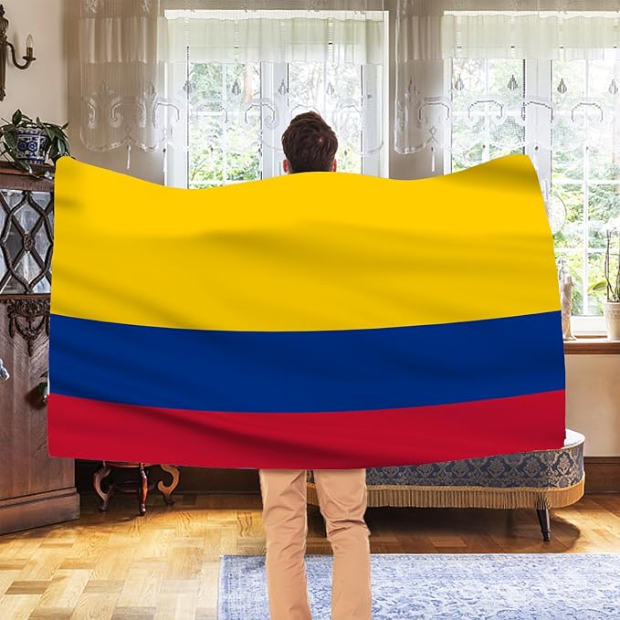 AhfuLife Colombia Flag 3x5 Ft, Large Colombian National Flags for Outside - Double Side with Brass Eyelets for World Cup Party Decorations, Soccer Party Bar Garden Decoration Indoor Outdoor