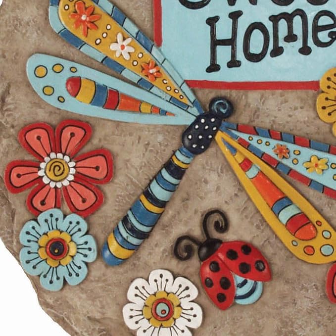 Spoontiques - Garden Décor - Home Sweet Dragonfly Stepping Stone - Decorative Stone for Garden