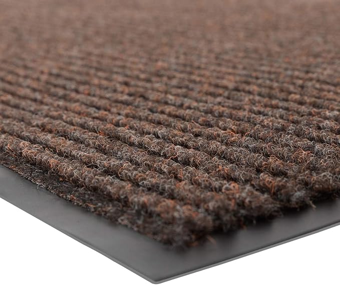 Notrax 109 Industrial Door Mat, 3' x 6' Large Entrance Mat, Heavy Duty Commercial Rugs for Entryway, Welcome Lobbies, Garage, and Mudroom, Made in the USA, Brown, Brush Step 109S0036BR