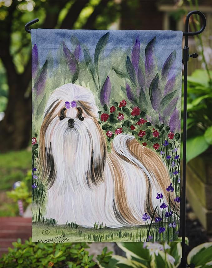 Caroline's Treasures SS8034GF Shih Tzu Garden Flag Mailbox Flag Decorative Yard Flag Banner Outside Patio Artwork Yard Flower Beds, Garden Size, Multicolor