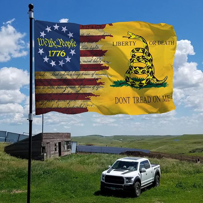Don't Tread On Me Flag 3x5 Ft, Gadsden Dont Tread On Me Flags Banner, Double Printed USA American Rattlesnake Garden Flag Outdoor With UV Fade Proof