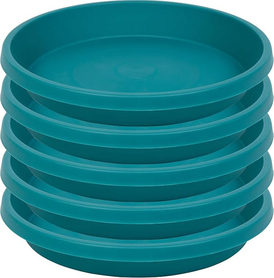 NIMYAU Plastic Plant Saucers 10 Inch Round Pack of 5 Heavy Duty Drip Trays for Indoor Outdoor Use