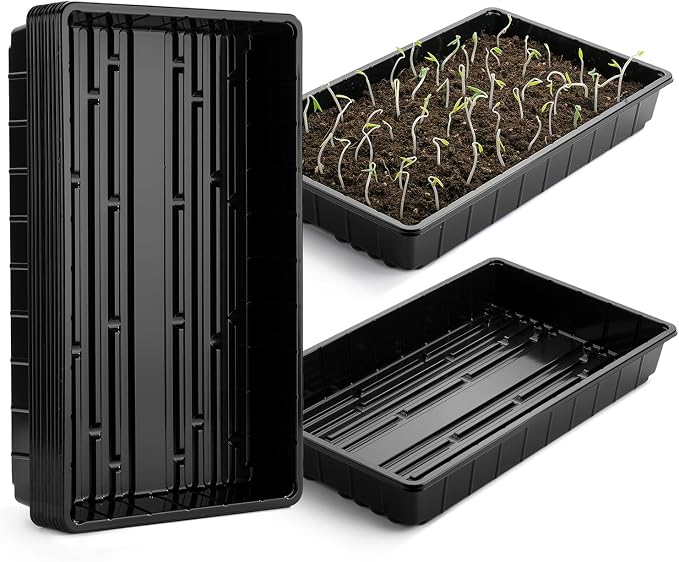 Mr. Pen- Seed Starter Trays, 5 Pack, 17"x10"x2.4" | Durable Plastic Growing Trays, Stackable and Reusable Seedling Starter Kits for Indoor, Outdoor, Greenhouse Gardening