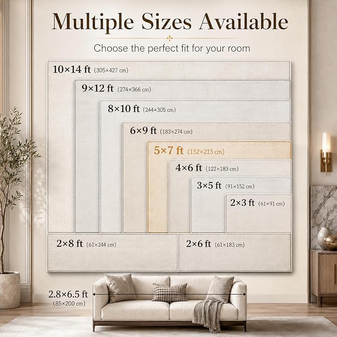DCX Washable Abstract Area Rug 7x9, Non Slip Low Pile Rug, Sage Green | Easy to clean, non-shedding, soft, kid & pet friendly, with a non-slip rubber backing for living rooms, bedrooms, and offices