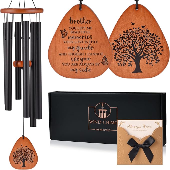 AMBOBE Memorial Gifts for Loss of Brother, 32" Memorial Wind Chimes for Loss of Brother Sympathy Gifts, Remembrance/Bereavement Gifts for Loss of Brother, Windchimes in Memory of Brother