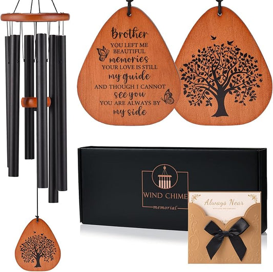 AMBOBE Memorial Gifts for Loss of Brother, 32" Memorial Wind Chimes for Loss of Brother Sympathy Gifts, Remembrance/Bereavement Gifts for Loss of Brother, Windchimes in Memory of Brother