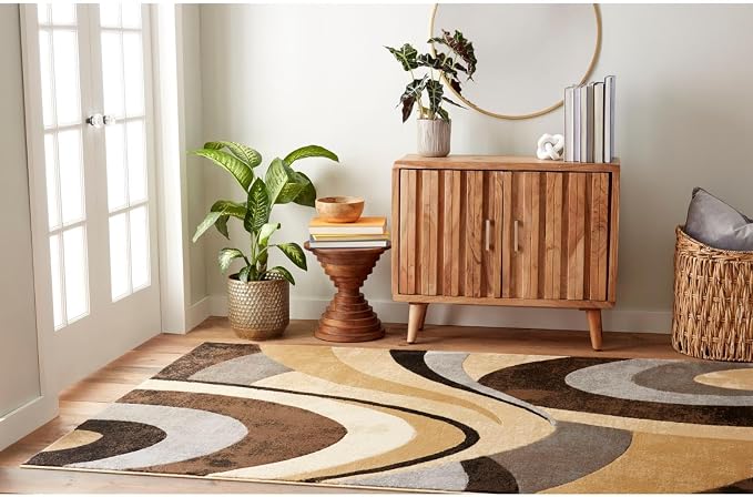Home Dynamix Tribeca Slade Modern Area Rug ,Abstract Brown/Gray 5'2"x7'2" (TRIBECA 2N)