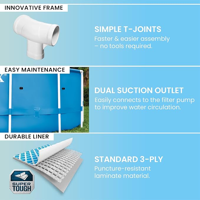 Intex 12' x 30" Metal Frame Swimming Pool w/ Filter Pump & Pool Maintenance Kit