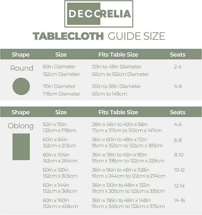 Decorelia Faux Linen Rustic Round Tablecloth for Coffee Table, Decorative Waterproof Outdoor Anti-Scratch Table Cloth Cover for Party, Wedding, Picnics, Patio(Round, 70 Inch(4-6 Seats), Sage Green)