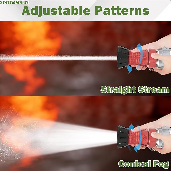 1-1/2" NPSH Aluminum Camlock Fitting Coupling With Heavy-Duty Industrial Fire Hose Nozzle Fire Equipment Constant Flow Fog Nozzle