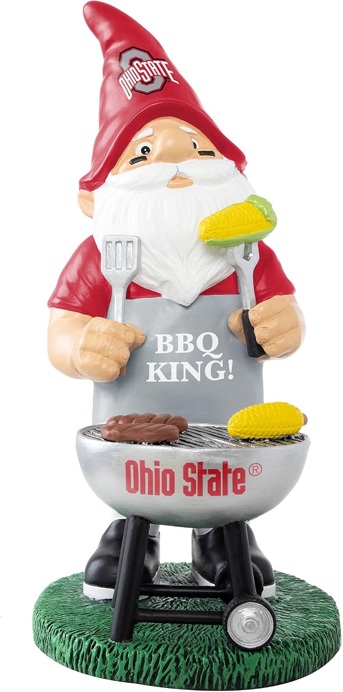 FOCO NCAA Unisex-Adult NCAA College Team Logo Grill Garden Statue Outdoor Gnome 10"