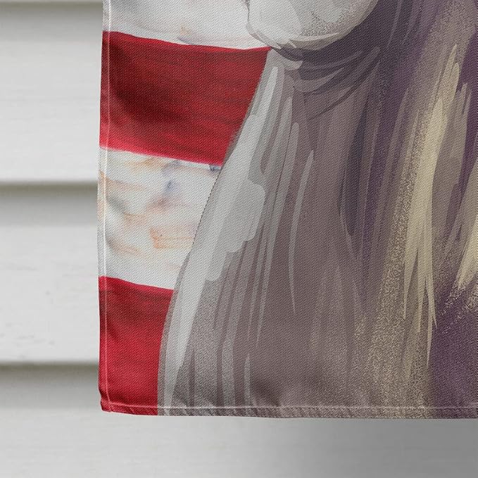 Caroline's Treasures CK6749CHF Weimaraner American Flag House Flag Large Porch Sleeve Pole Decorative Outside Yard Banner Artwork Wall Hanging, Polyester, House Size, Multicolor
