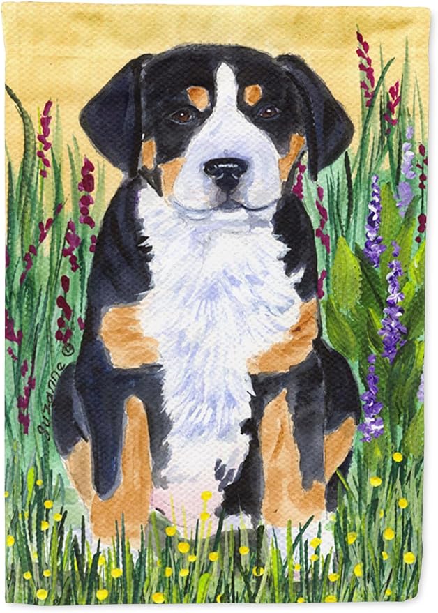 Caroline's Treasures SS8217GF Greater Swiss Mountain Dog Garden Flag Mailbox Flag Decorative Yard Flag Banner Outside Patio Artwork Yard Flower Beds, Garden Size, Multicolor