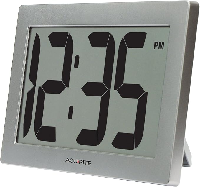 AcuRite 75102 9.5" Large Digital Clock with Intelli-Time Technology