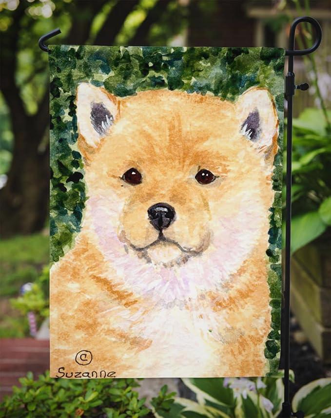Caroline's Treasures SS8726GF Shiba Inu Garden Flag Mailbox Flag Decorative Yard Flag Banner Outside Patio Artwork Yard Flower Beds, Garden Size, Multicolor