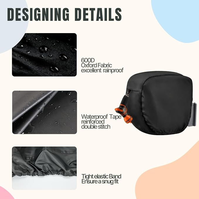 Hose Reel Cover,600D Waterproof Covers for Retractable Garden Hoses Reels,Heavy Duty Shield for Water Hose-Reel(20"Lx10.2"Wx18"H,Black)
