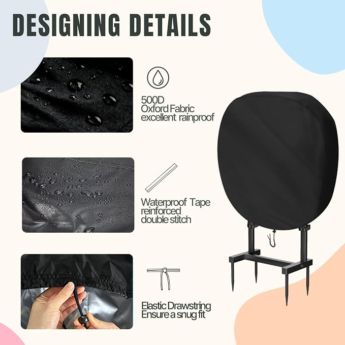 Water Hose Holder Cover for Outside,500D Waterproof Covers for Garden Hoses Rack for Outside Freestanding,Heavy Duty Garden-Hose Stand Shield (34x10.6x38in,Black)