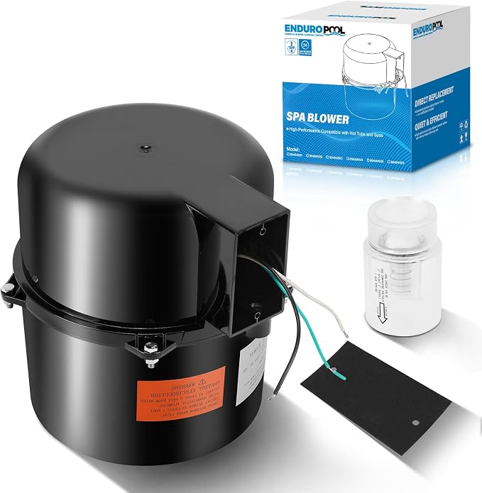 6315141 Silencer Spa Blower 1.5 HP 120V 7.3 Amp 2 Years Warranty | Replacement for Air Supply, Direct 2 Inch Plumbing System, Quiet & Shock-Absorbing Design, for Pool Hot Tub & Spa 8-12 jets
