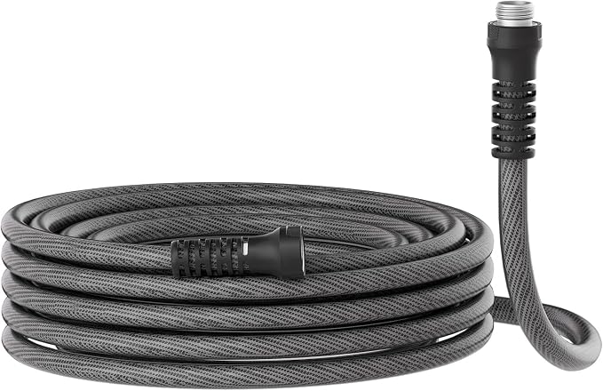 Garden Hose 25ft x 5/8",Flexible Water Hose,Lightweight Braided Hose with Swivel Handle,Leak-Free Connections, Male to Female Fittings, Kink Resistant Durable Hybrid Hose,Grey