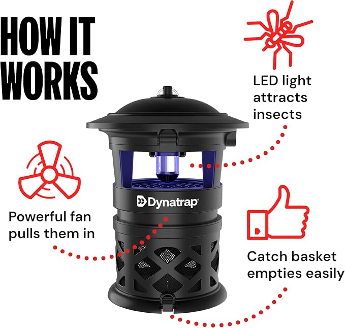 DynaTrap DT1130SR Mosquito & Flying Insect Outdoor Trap and Killer + DynaTrap 100611 Atrakta Lure Sachet, Lasts 60 Days, Mosquito Attractant