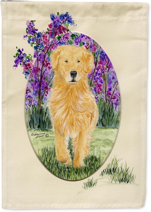 Caroline's Treasures SS8060GF Golden Retriever Garden Flag Mailbox Flag Decorative Yard Flag Banner Outside Patio Artwork Yard Flower Beds, Garden Size, Multicolor