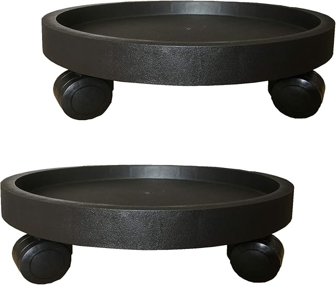 2 Pack of 14 Inch Heavy Duty Plant Caddy with Wheels,Rolling Plant Stand Pot Trolley,Wheeled Planter Saucer Tray,Potted Flower Mover Dolly with Casters Round Coaster for Indoor Outdoor
